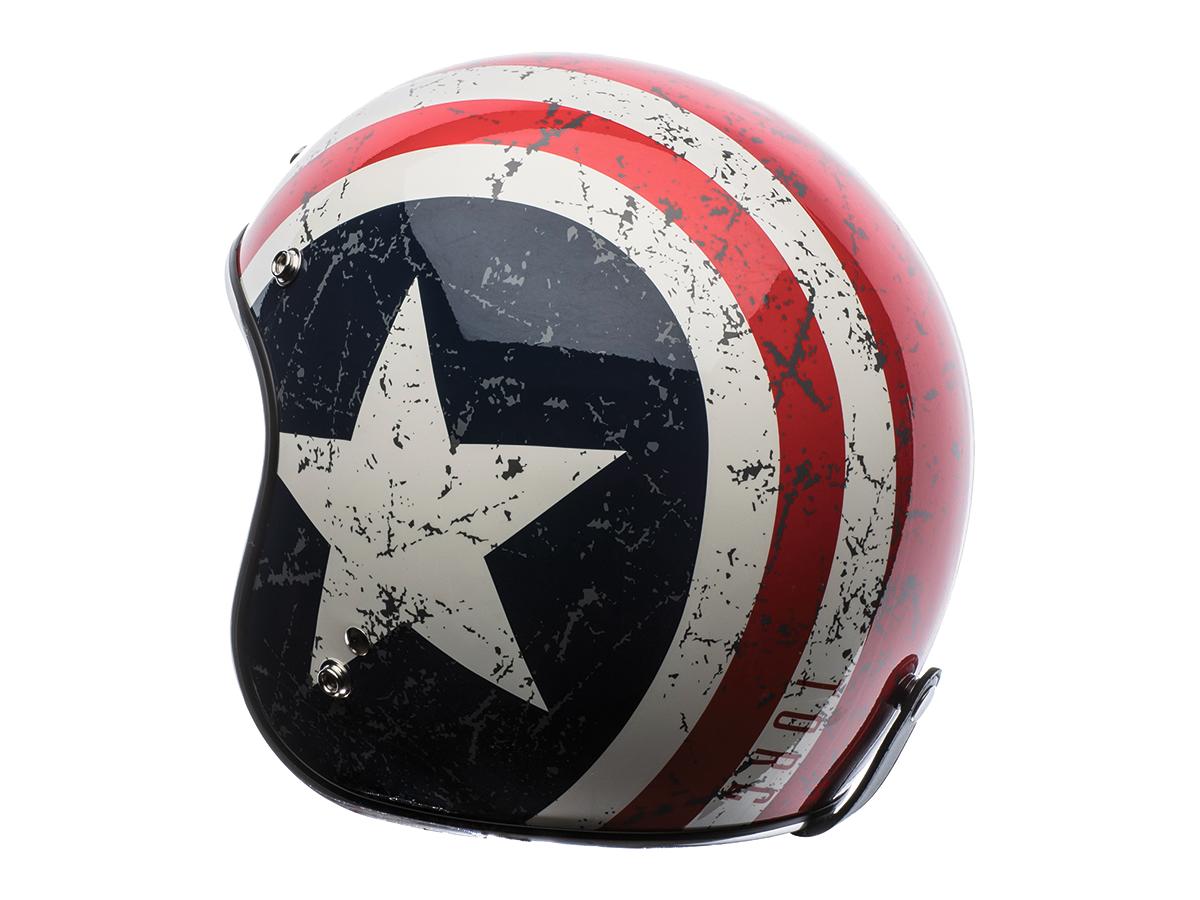 Torc T-50 ECE Retro Jet Helmet Rebel Star White / Red / Blue