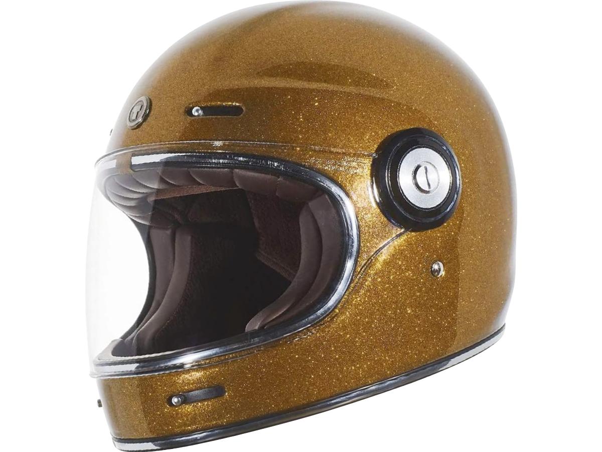 Torc T-1 Retro Helmet Gold Mega Flake  - FREE UK Delivery - Moto Central