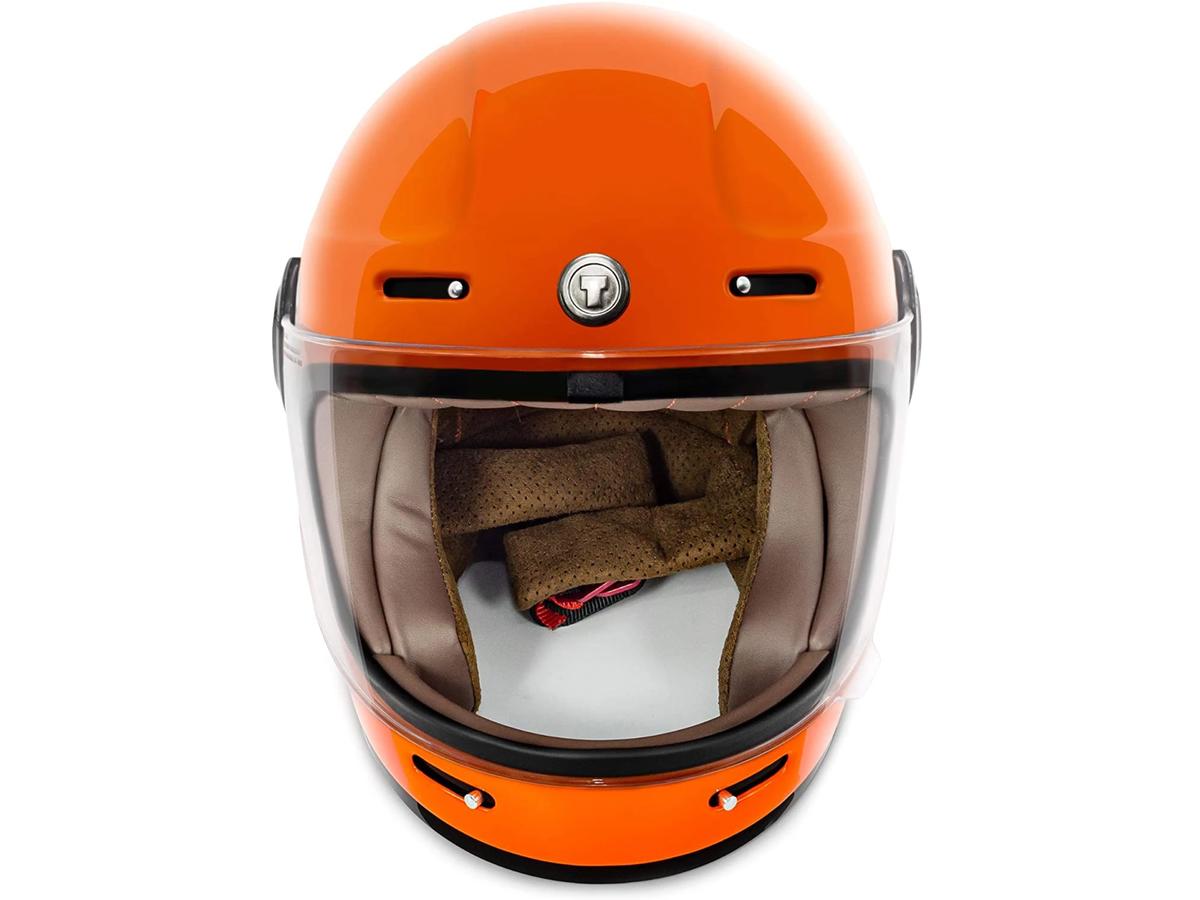 Torc T-1 Retro Helmet Gloss Orange  - FREE UK Delivery - Moto Central