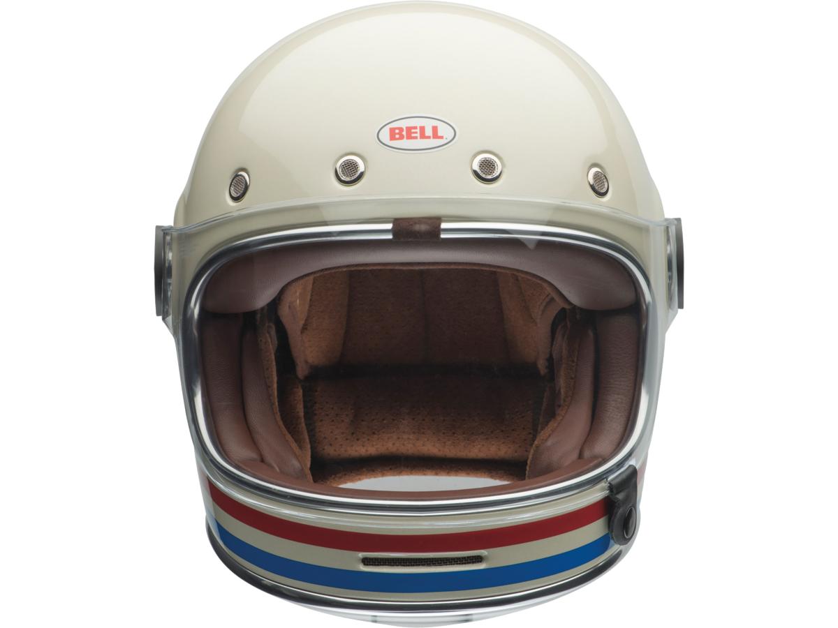 Bell Bullitt Retro Full Face Helmet White / Stripes Gloss White Oxblood Blue