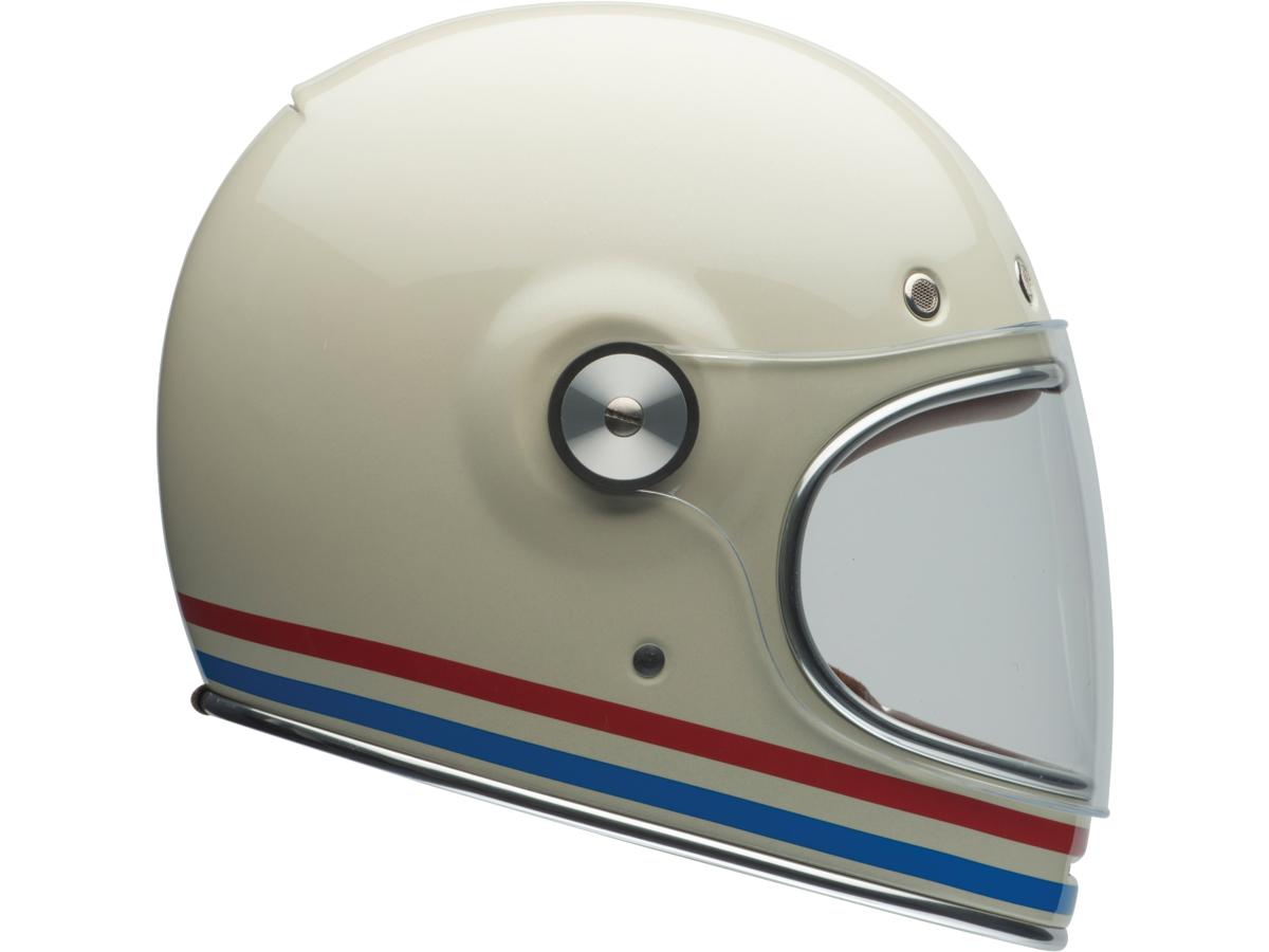 Bell Bullitt Retro Full Face Helmet White / Stripes Gloss White Oxblood Blue