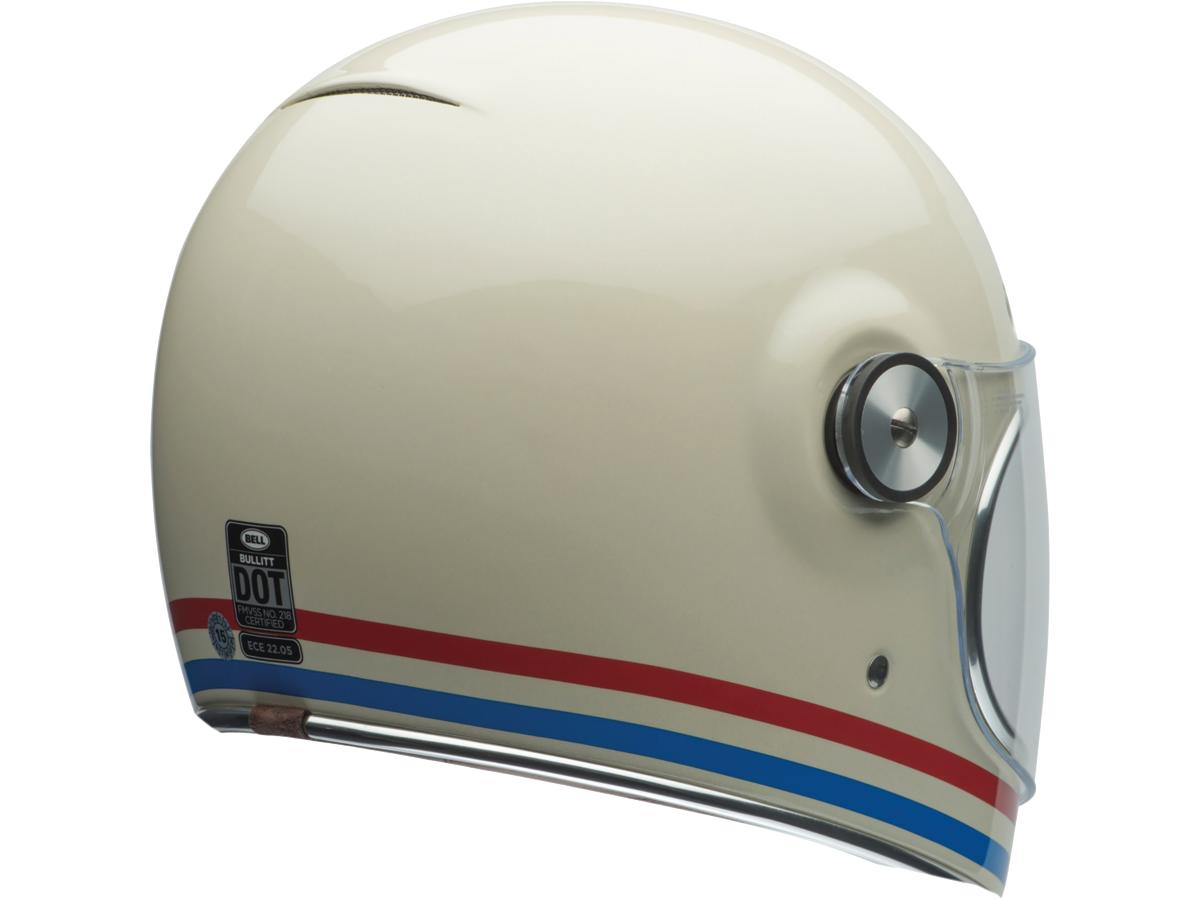 Bell Bullitt Retro Full Face Helmet White / Stripes Gloss White Oxblood Blue