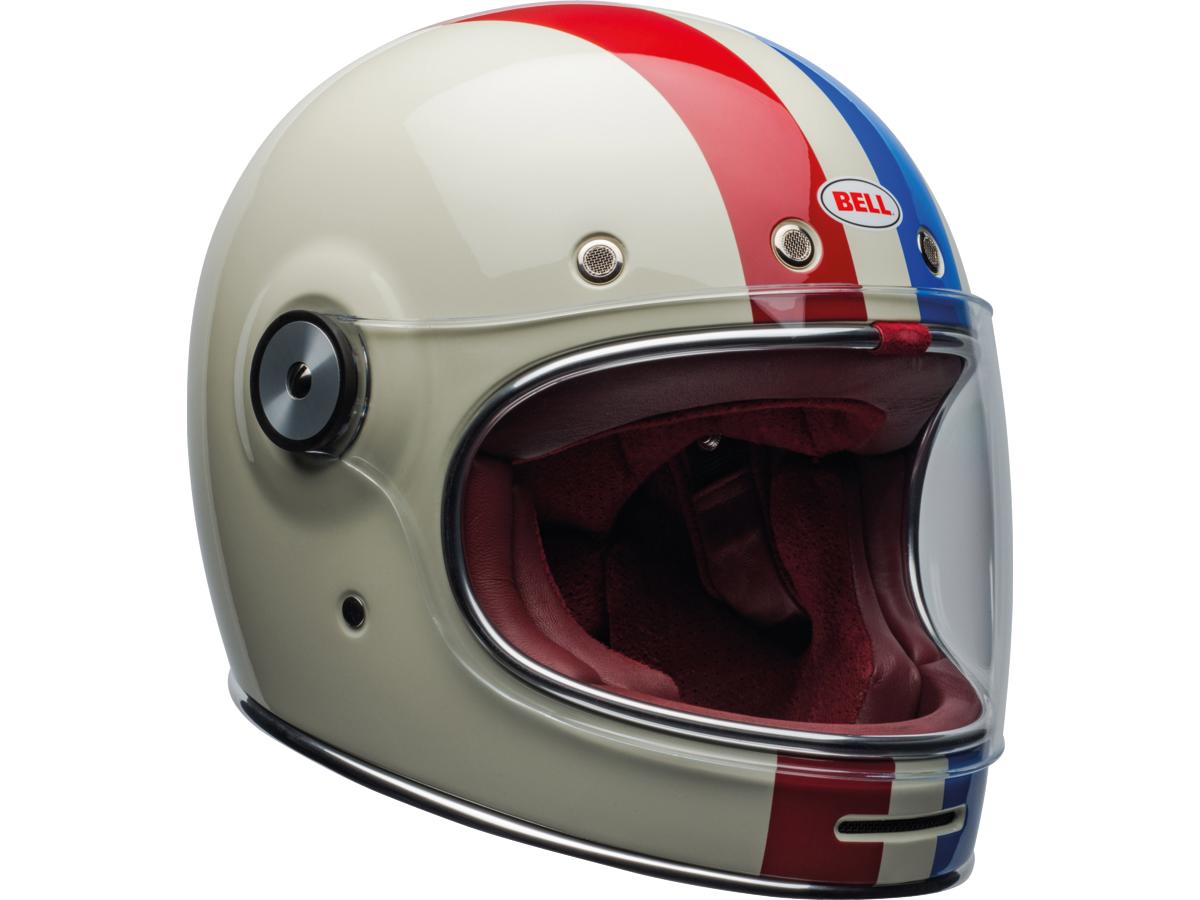 Bell Bullitt Retro Full Face Helmet White / Command Oxblood