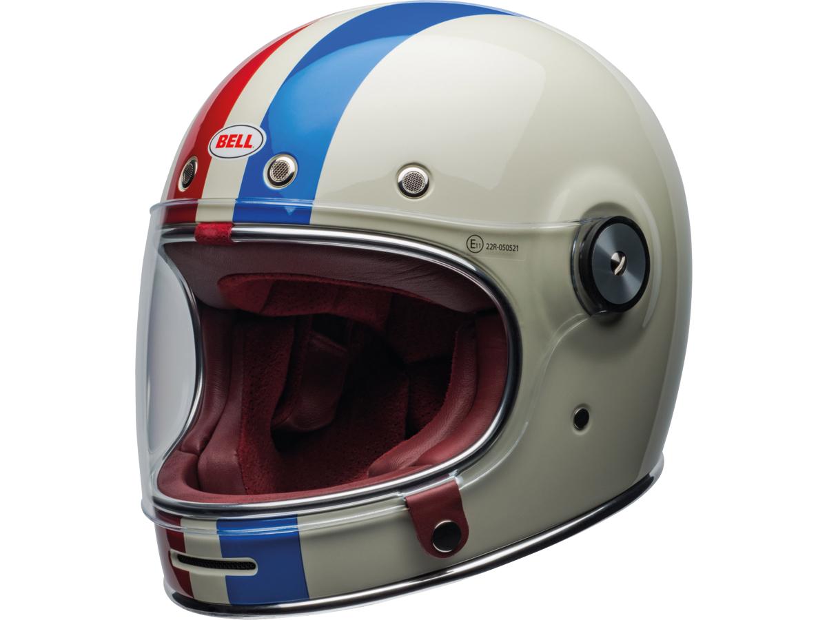 Bell Bullitt Retro Full Face Helmet White / Command Oxblood