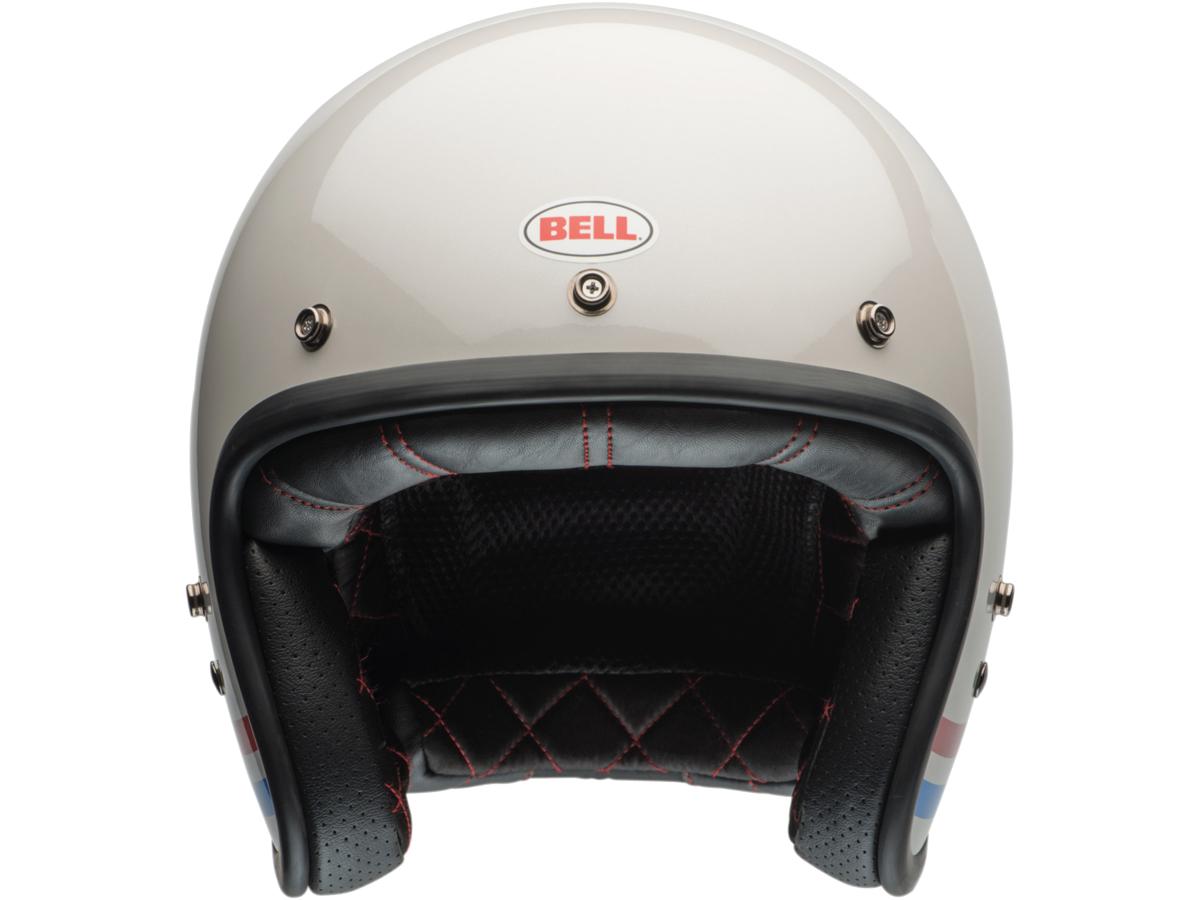 Bell Custom 500 Open Face Helmet White / Stripes Gloss Pearl White