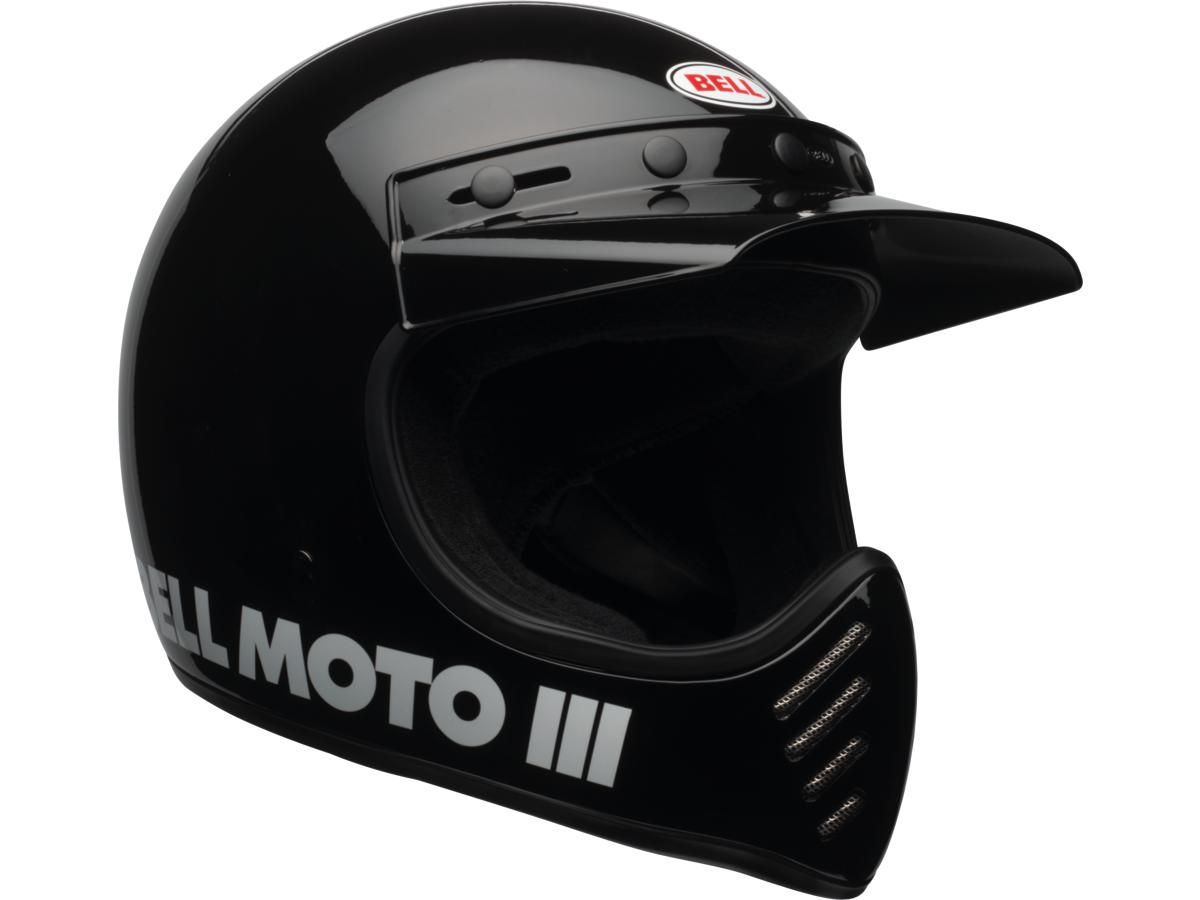 Bell Moto-3 Retro Dirt Bike Helmet Gloss Black