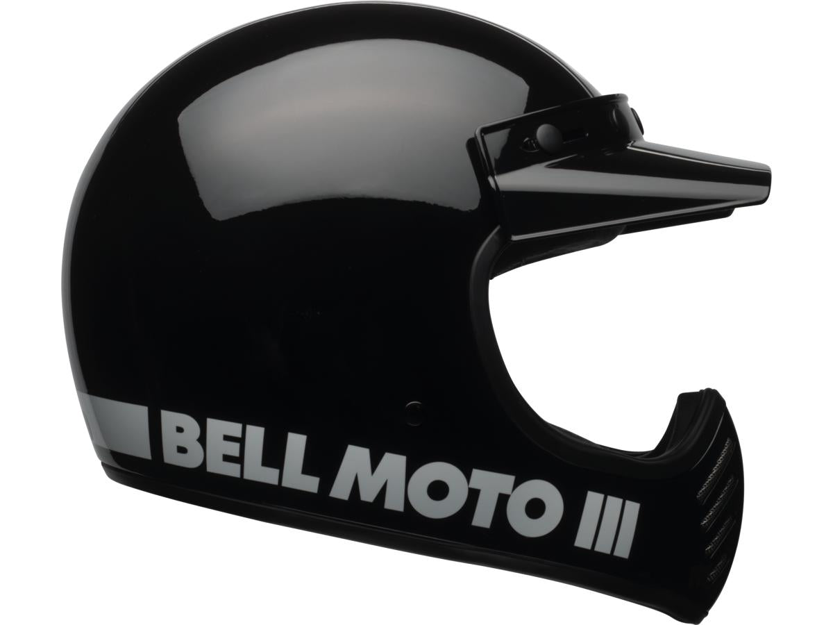 Bell Moto-3 Retro Dirt Bike Helmet Gloss Black