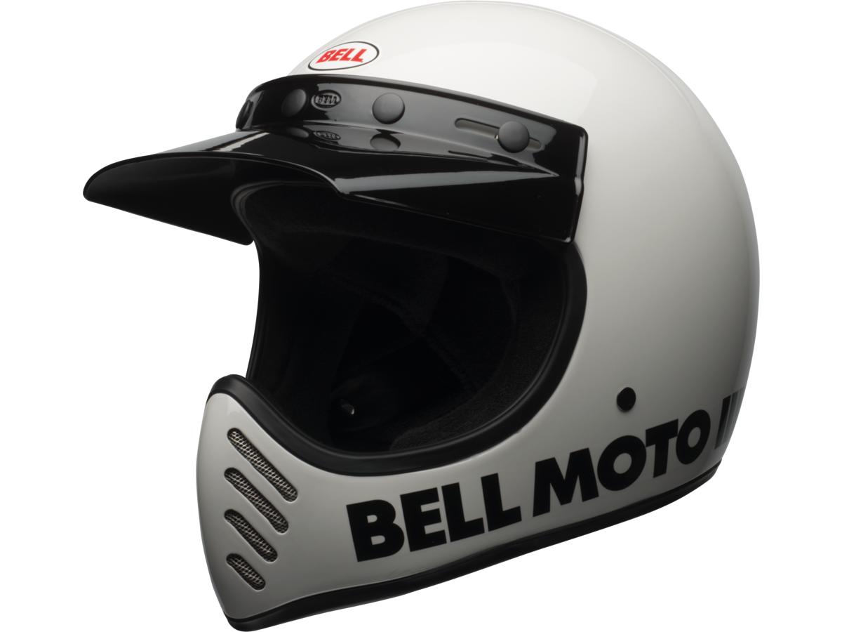 Bell Moto-3 Retro Dirt Bike Helmet White / Gloss White