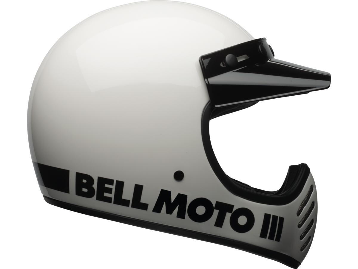 Bell Moto-3 Retro Dirt Bike Helmet White / Gloss White