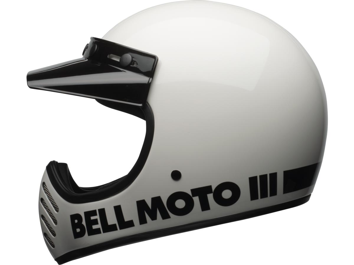 Bell Moto-3 Retro Dirt Bike Helmet White / Gloss White