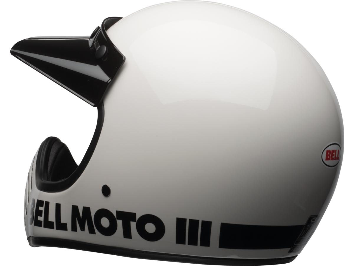 Bell Moto-3 Retro Dirt Bike Helmet White / Gloss White