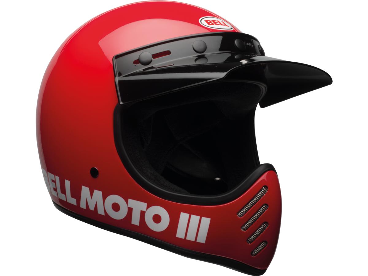 Bell Moto-3 Retro Dirt Bike Helmet Red / Red