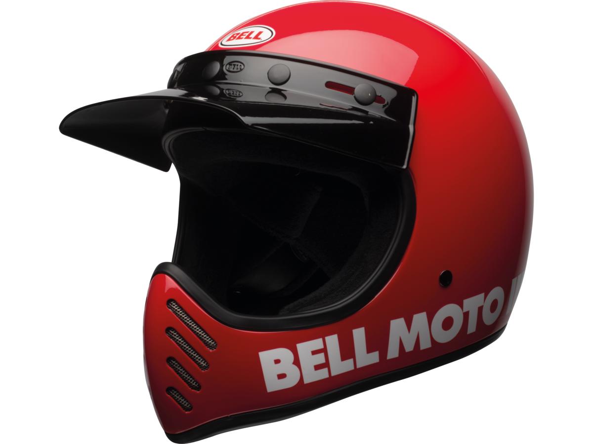 Bell Moto-3 Retro Dirt Bike Helmet Red / Red