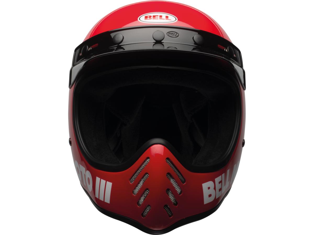 Bell Moto-3 Retro Dirt Bike Helmet Red / Red