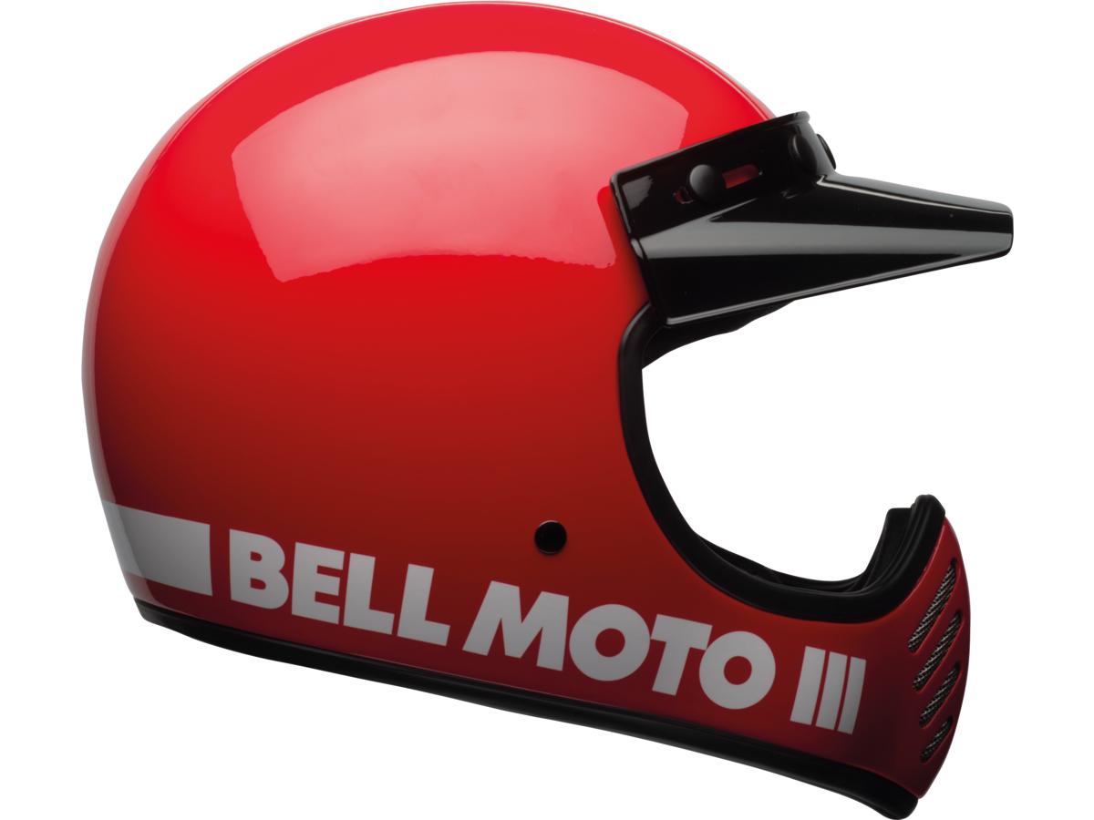 Bell Moto-3 Retro Dirt Bike Helmet Red / Red