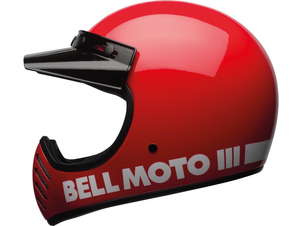 Bell Moto-3 Retro Dirt Bike Helmet Red / Red