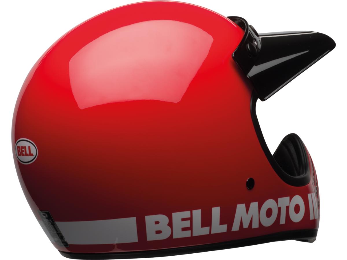 Bell Moto-3 Retro Dirt Bike Helmet Red / Red