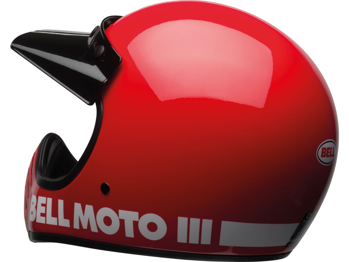 Bell Moto-3 Retro Dirt Bike Helmet Red / Red