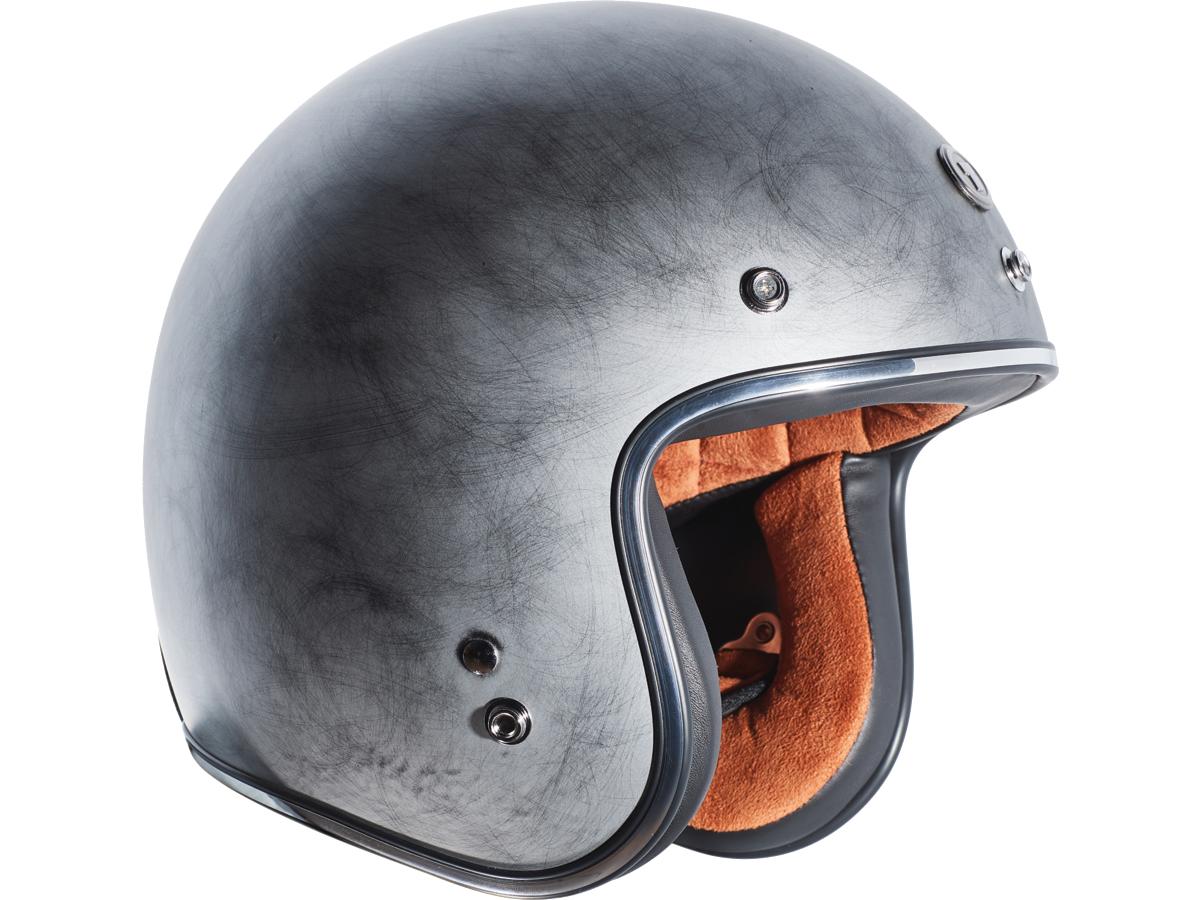 Torc T-50 ECE Retro Jet Helmet Silver Weathered