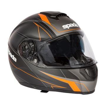 Spada SP16 Linear Full Face Helmet Matt Black / Orange / Silver - FREE UK Shipping, FREE 365 Day Returns | Moto Central