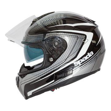 Spada SP16 Monarch Full Face Helmet Black / Silver / White - FREE UK Shipping, FREE 365 Day Returns | Moto Central