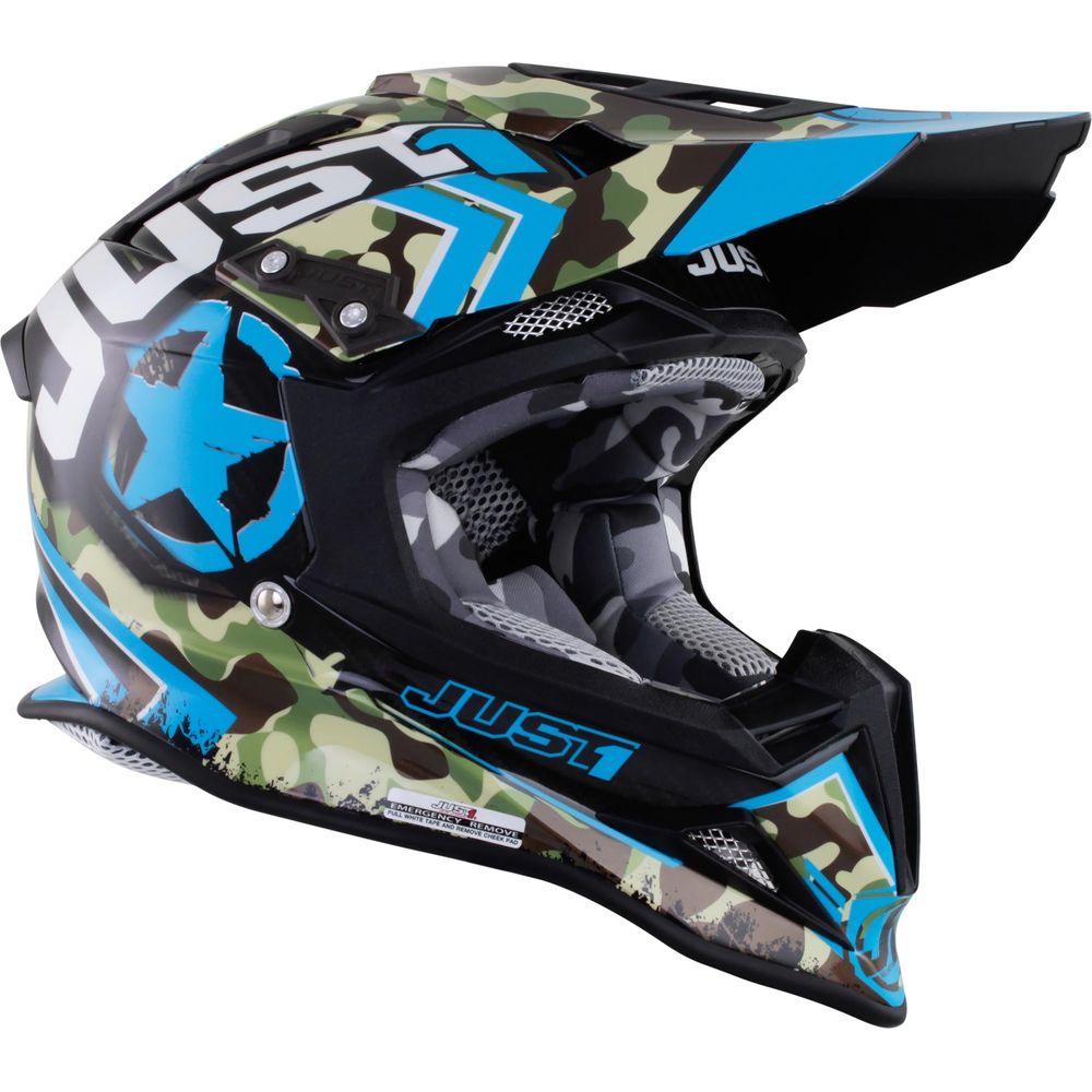 Just1 J12 Carbon MX Helmet Kombat Blue