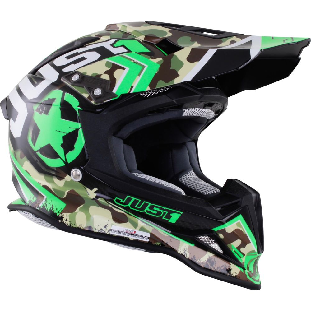 Just1 J12 Carbon MX Helmet Kombat Green