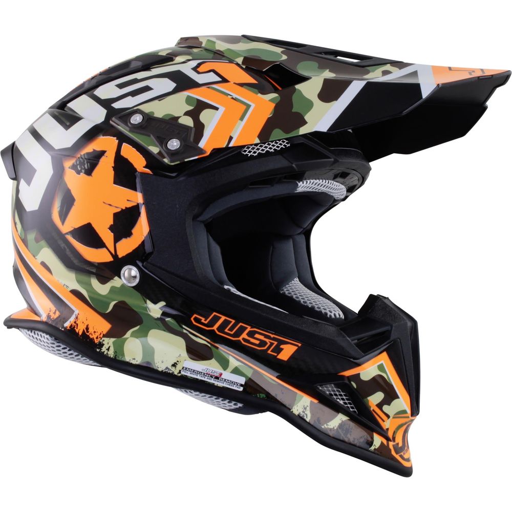 Just1 J12 Carbon MX Helmet Kombat Orange