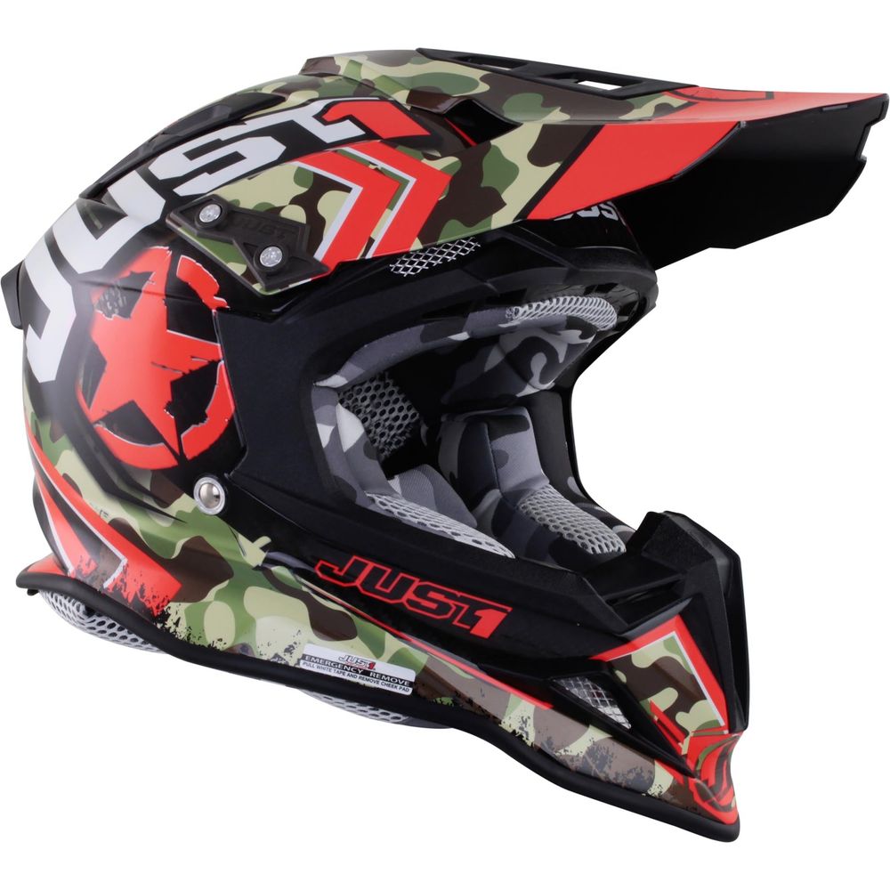 Just1 J12 Carbon MX Helmet Kombat Red