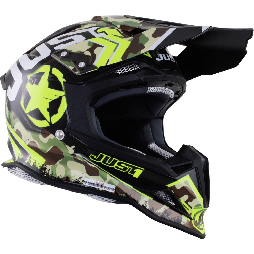 Just1 J12 Carbon MX Helmet Kombat Yellow