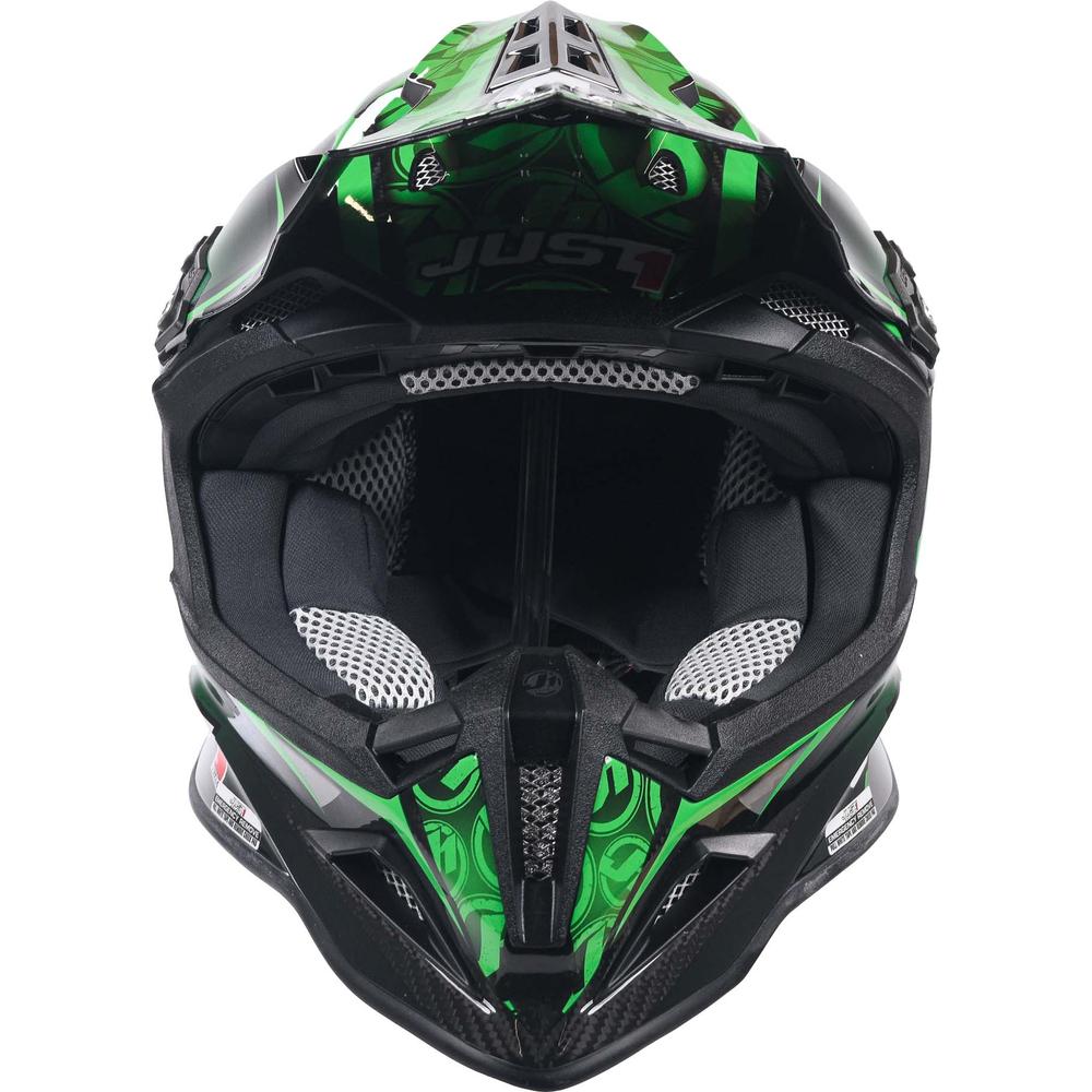 Just1 J12 Carbon MX Helmet Mister X Carbon Green