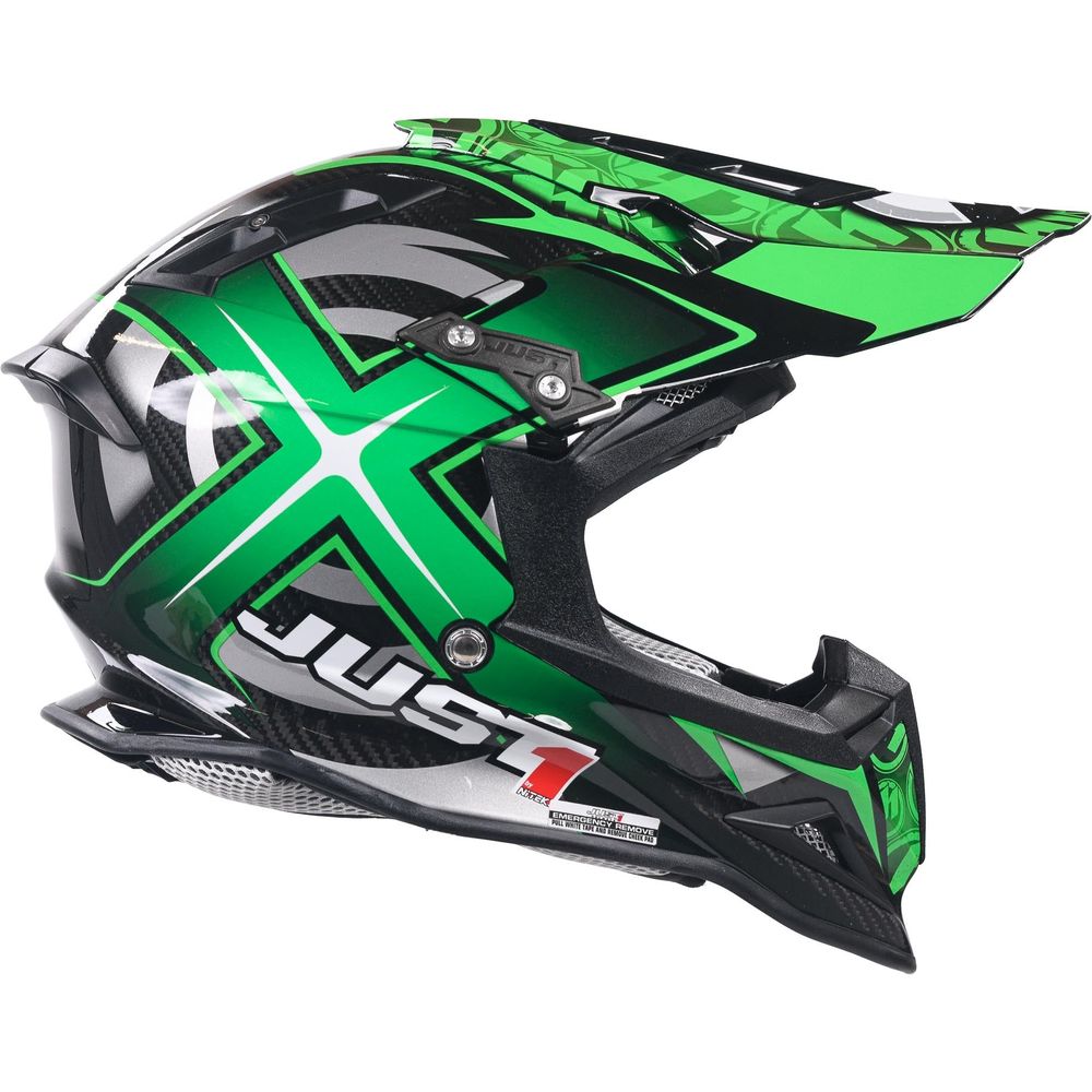 Just1 J12 Carbon MX Helmet Mister X Carbon Green