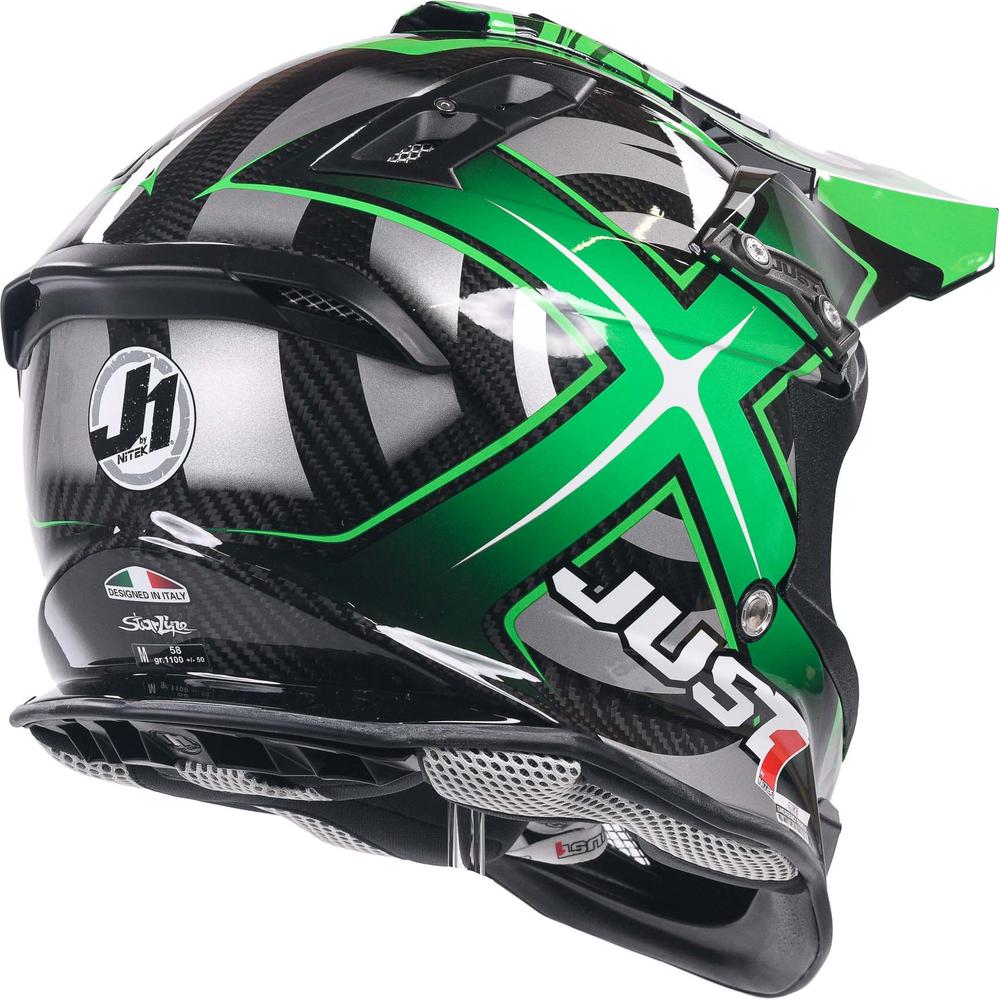 Just1 J12 Carbon MX Helmet Mister X Carbon Green