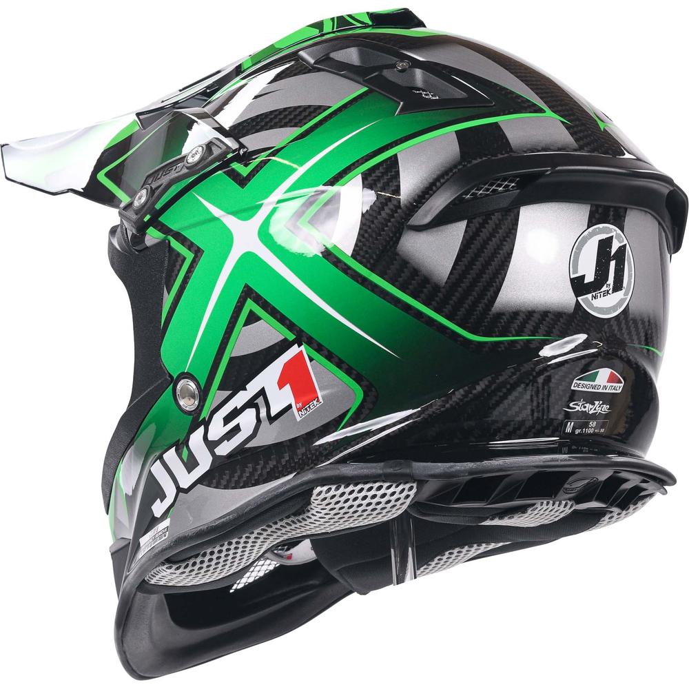 Just1 J12 Carbon MX Helmet Mister X Carbon Green