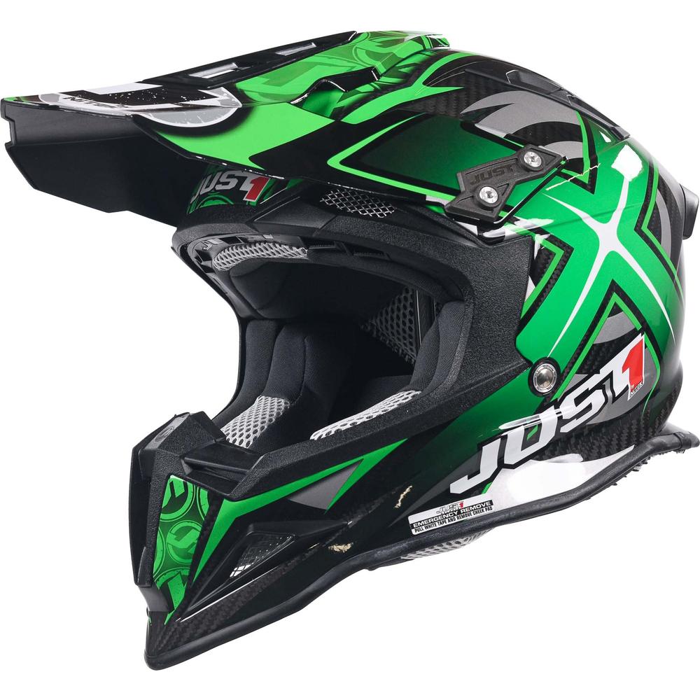 Just1 J12 Carbon MX Helmet Mister X Carbon Green