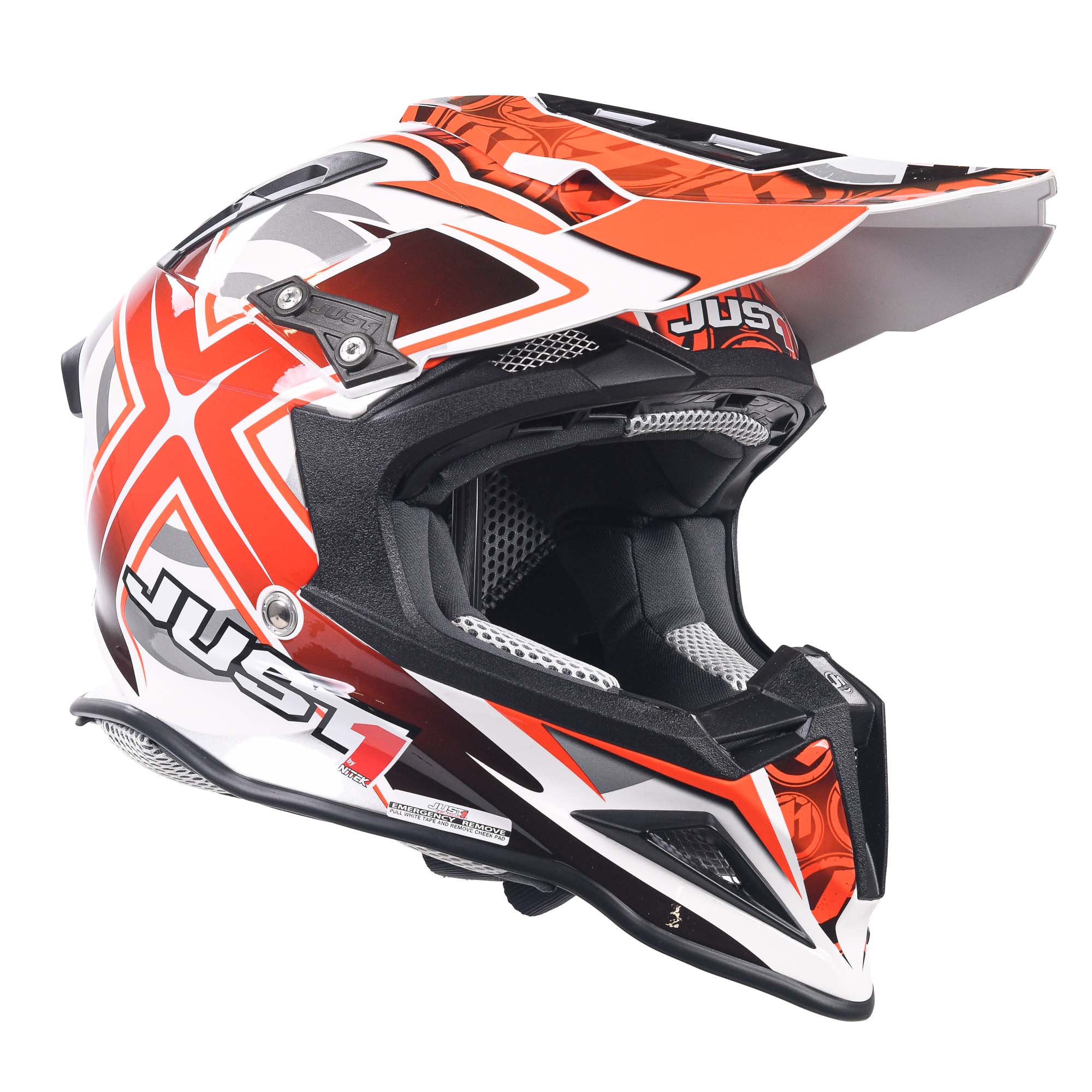 Just1 J12 Carbon MX Helmet Mister X Red - FREE UK Shipping, FREE 365 Day Returns | Moto Central