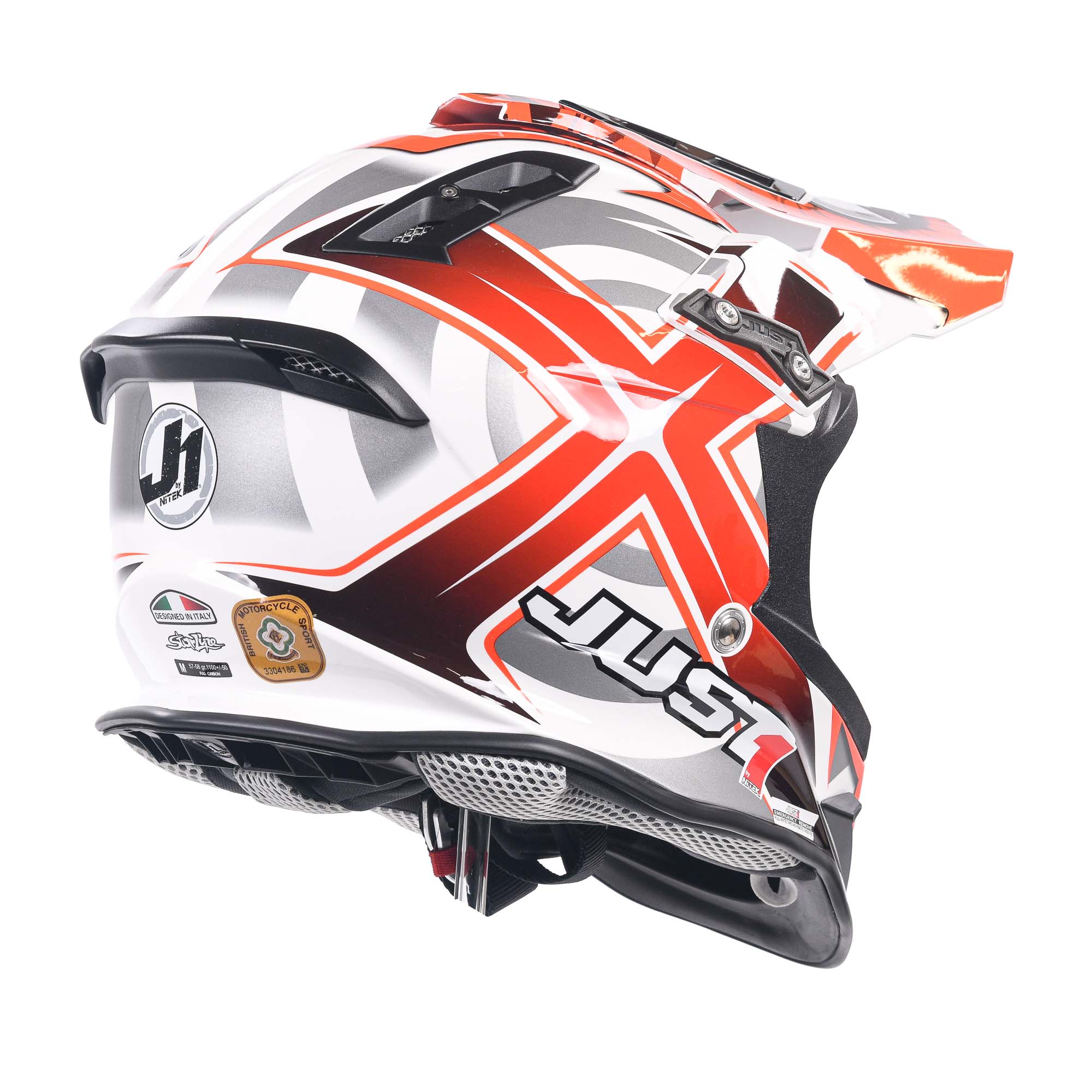 Just1 J12 Carbon MX Helmet Mister X Red - FREE UK Shipping, FREE 365 Day Returns | Moto Central