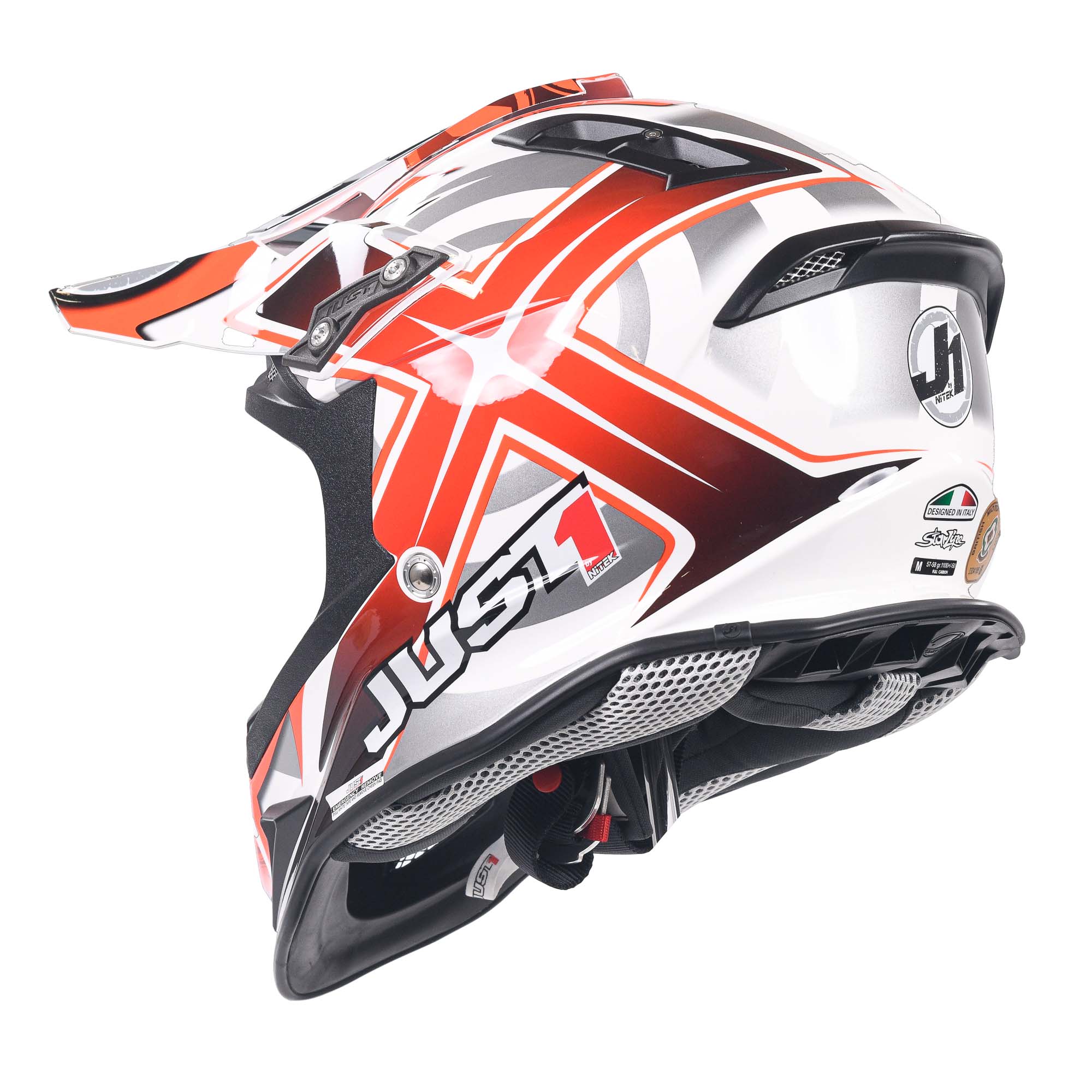 Just1 J12 Carbon MX Helmet Mister X Red - FREE UK Shipping, FREE 365 Day Returns | Moto Central