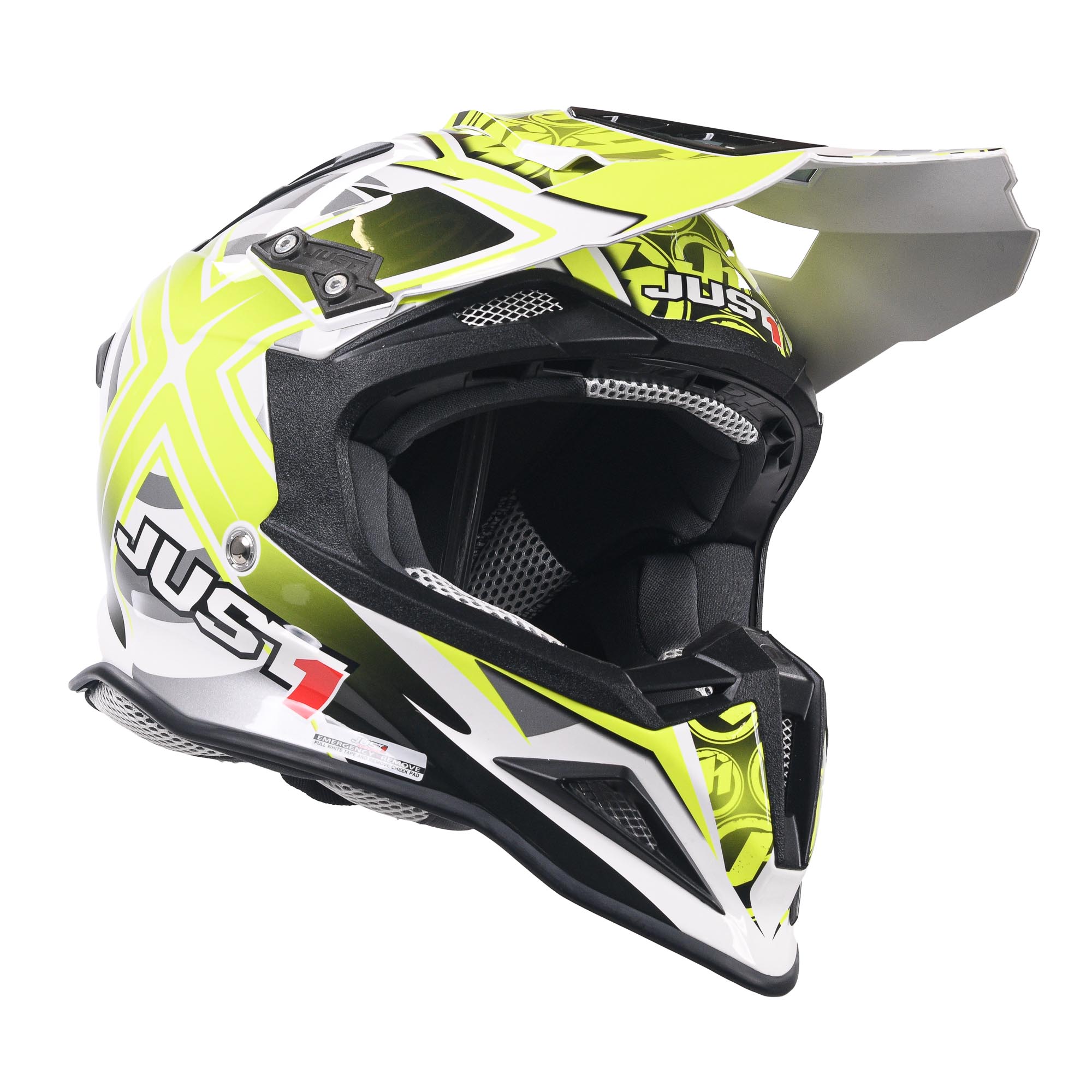 Just1 J12 Carbon MX Helmet Mister X Yellow  - FREE UK Delivery - Moto Central