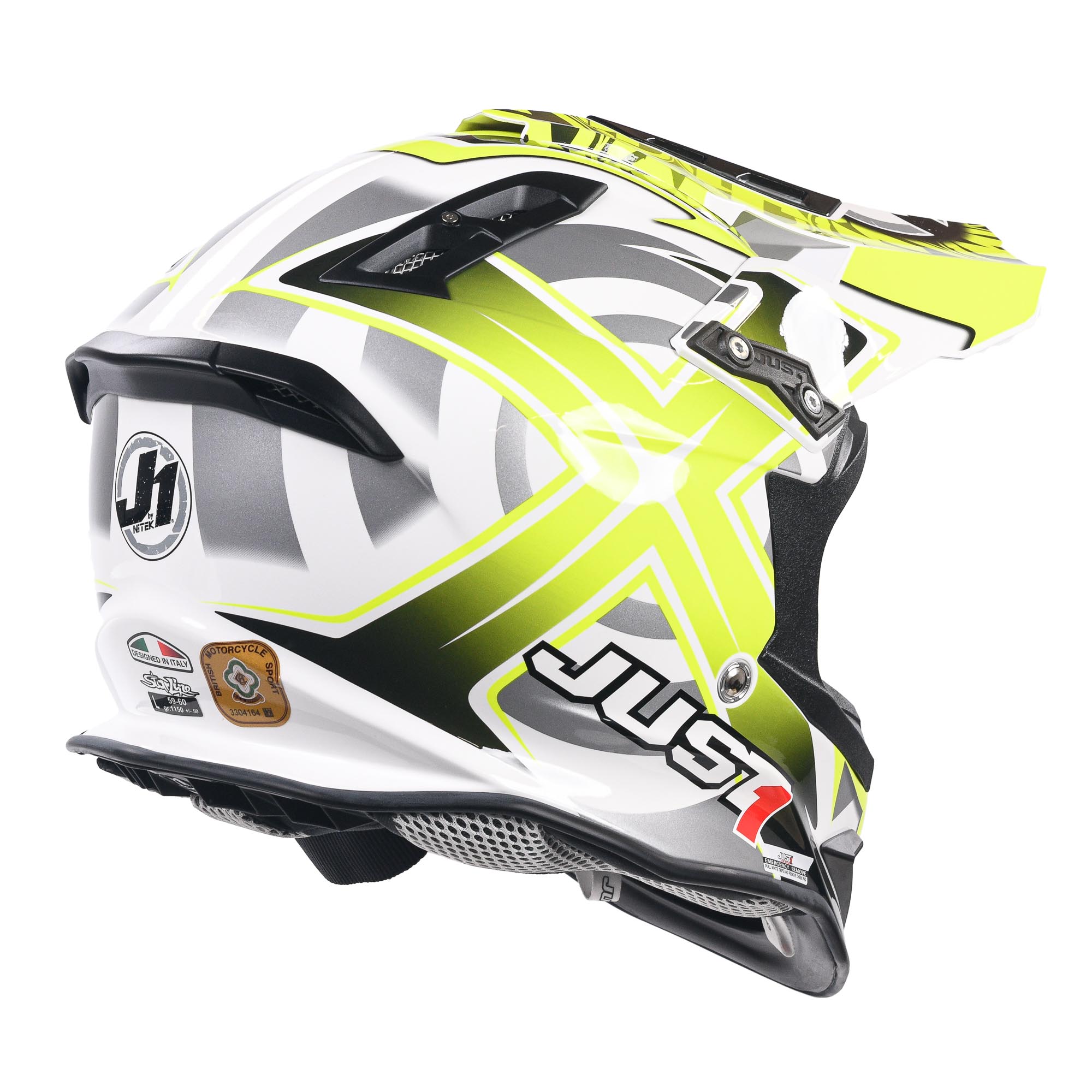 Just1 J12 Carbon MX Helmet Mister X Yellow  - FREE UK Delivery - Moto Central