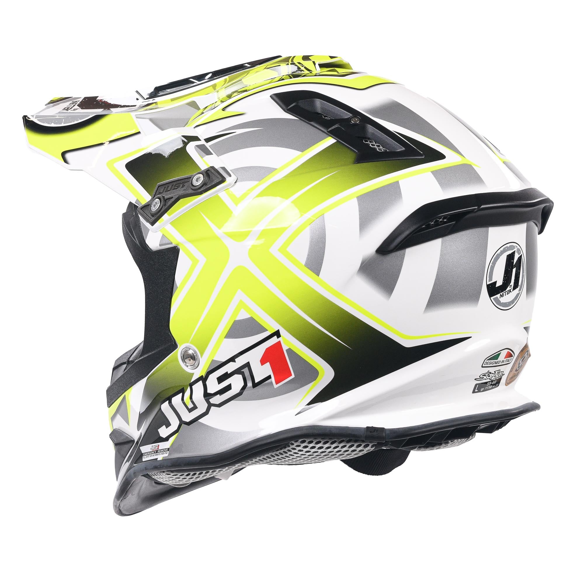 Just1 J12 Carbon MX Helmet Mister X Yellow  - FREE UK Delivery - Moto Central