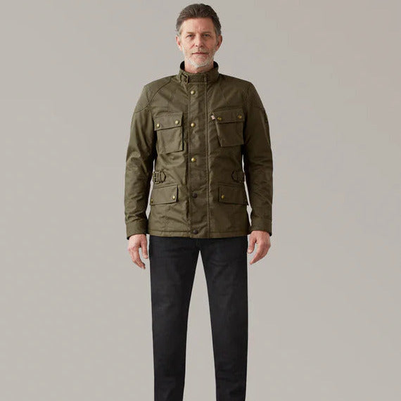 Belstaff Crosby Technical Waxed Cotton Jacket Forest Green