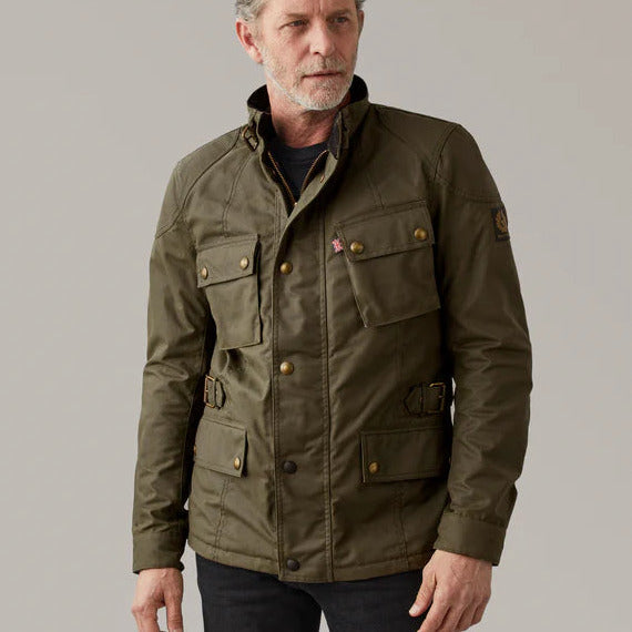 Belstaff Crosby Technical Waxed Cotton Jacket Forest Green