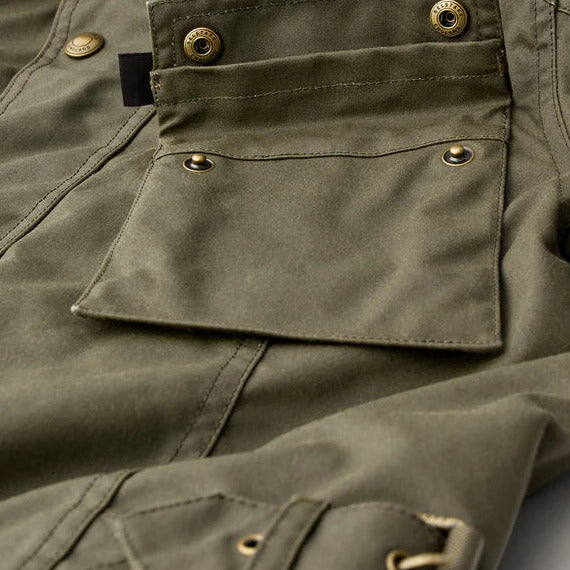 Belstaff Crosby Technical Waxed Cotton Jacket Forest Green