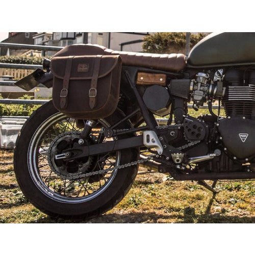 Longride Waxed Canvas LOX Saddlebag Black - 8 Liters - FREE UK Shipping, FREE 365 Day Returns | Moto Central