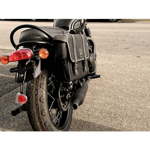 Longride Waxed Canvas Multifit Saddlebag Black - 12.5 Liters - FREE UK Shipping, FREE 365 Day Returns | Moto Central