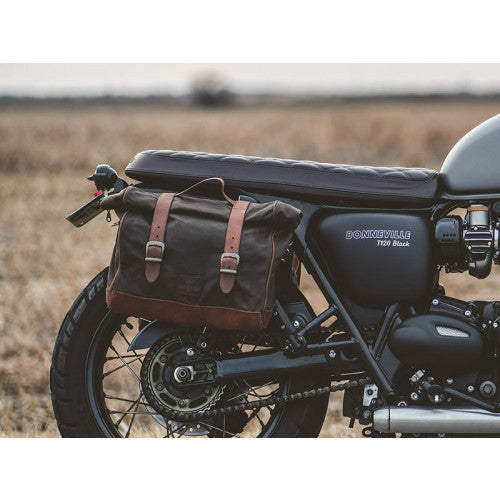 Longride Waxed Canvas Multifit Saddlebag Brown - 9.5 Liters - FREE UK Shipping, FREE 365 Day Returns | Moto Central