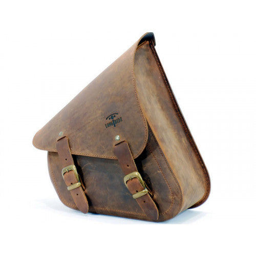 Longride Waxed Canvas Swing Arm Left Bag Brown CUS274R - 7.6 Liters - FREE UK Shipping, FREE 365 Day Returns | Moto Central