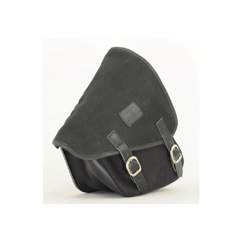 Longride Waxed Canvas Swing Arm Left Bag Black CUS274WBLA - 7.6 Liters - FREE UK Shipping, FREE 365 Day Returns | Moto Central