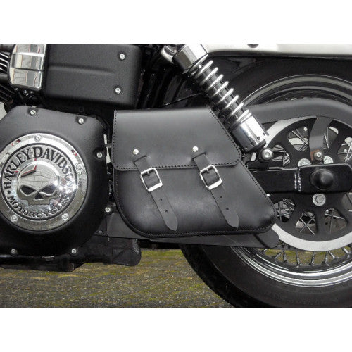 Longride Leather Swing Arm Bag Black CUS281 - 5.8 Liters - FREE UK Shipping, FREE 365 Day Returns | Moto Central